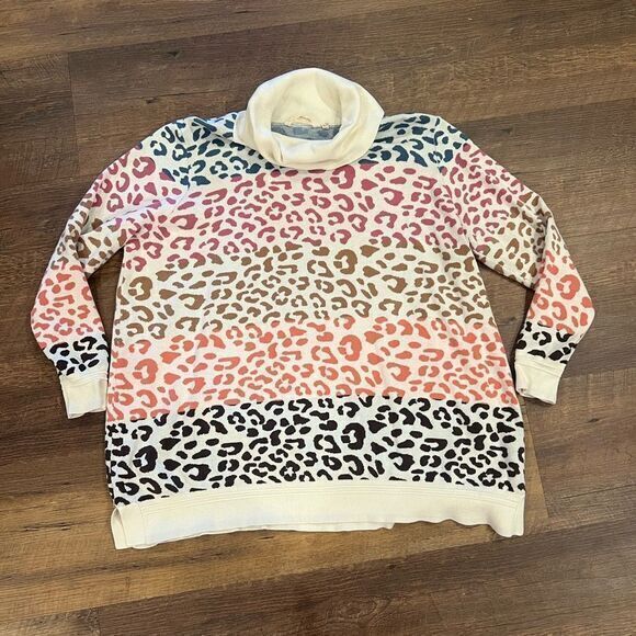 Soft Surroundings knit sweater womens size 2X multi colored leopard‎ print - Picture 1 of 4